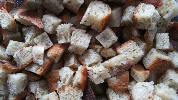 Croutons, Roasted Garlic Rosemary Potato -- 2 cups -- The Mad Farmer's Garden