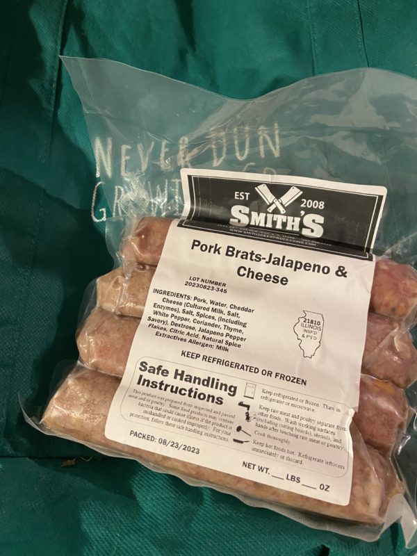 Pork Brats, Jalapeno & Cheese - 4 pack - Never Dun Growing Co.