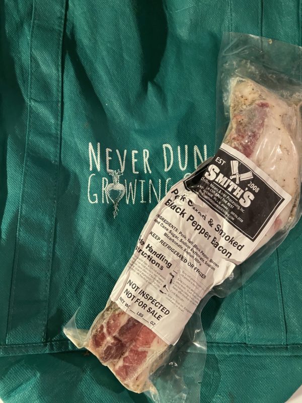 Pork Cured & Smoked Bacon, Peppered Bacon - 1 lb - Never Dun Growing Co.
